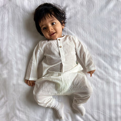 Whitewater Kids Unisex Organic Essential White Kurta + Pants