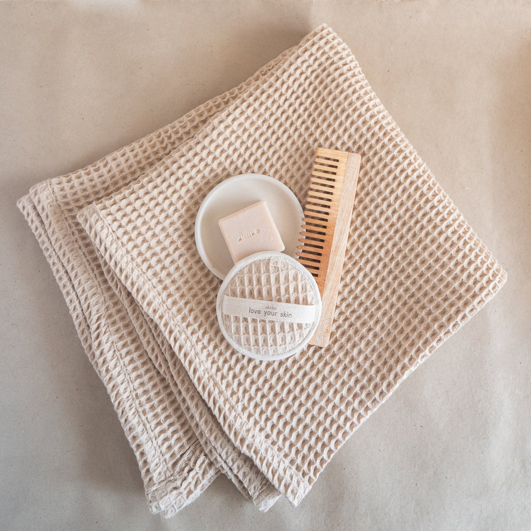Akiiko Waffle Bath Towel - Latte