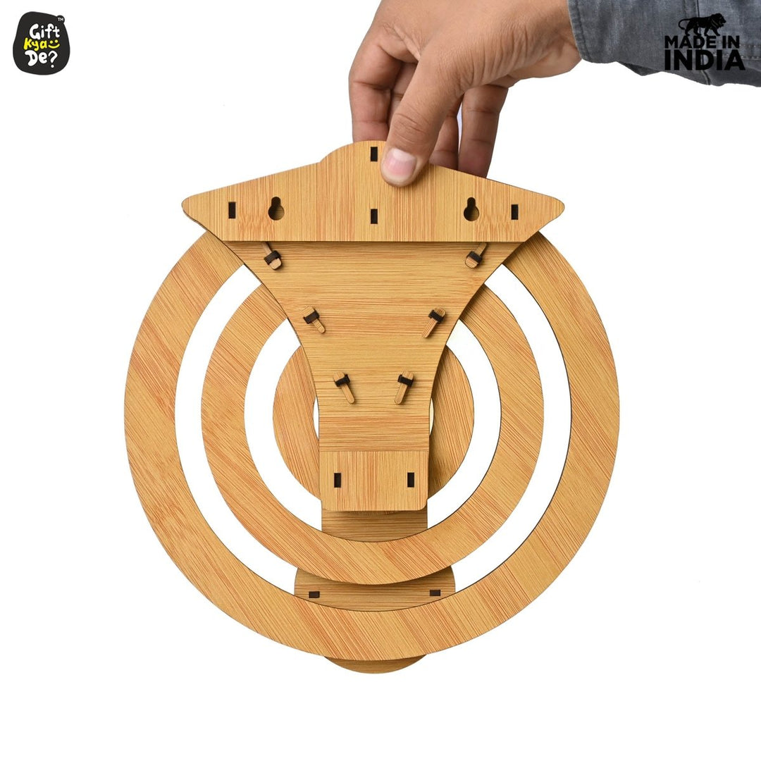 Gift Kya De Infinite Circular Wall Calendar (Bamboo Theme) | Calendar With Clock & Diary Combo Available