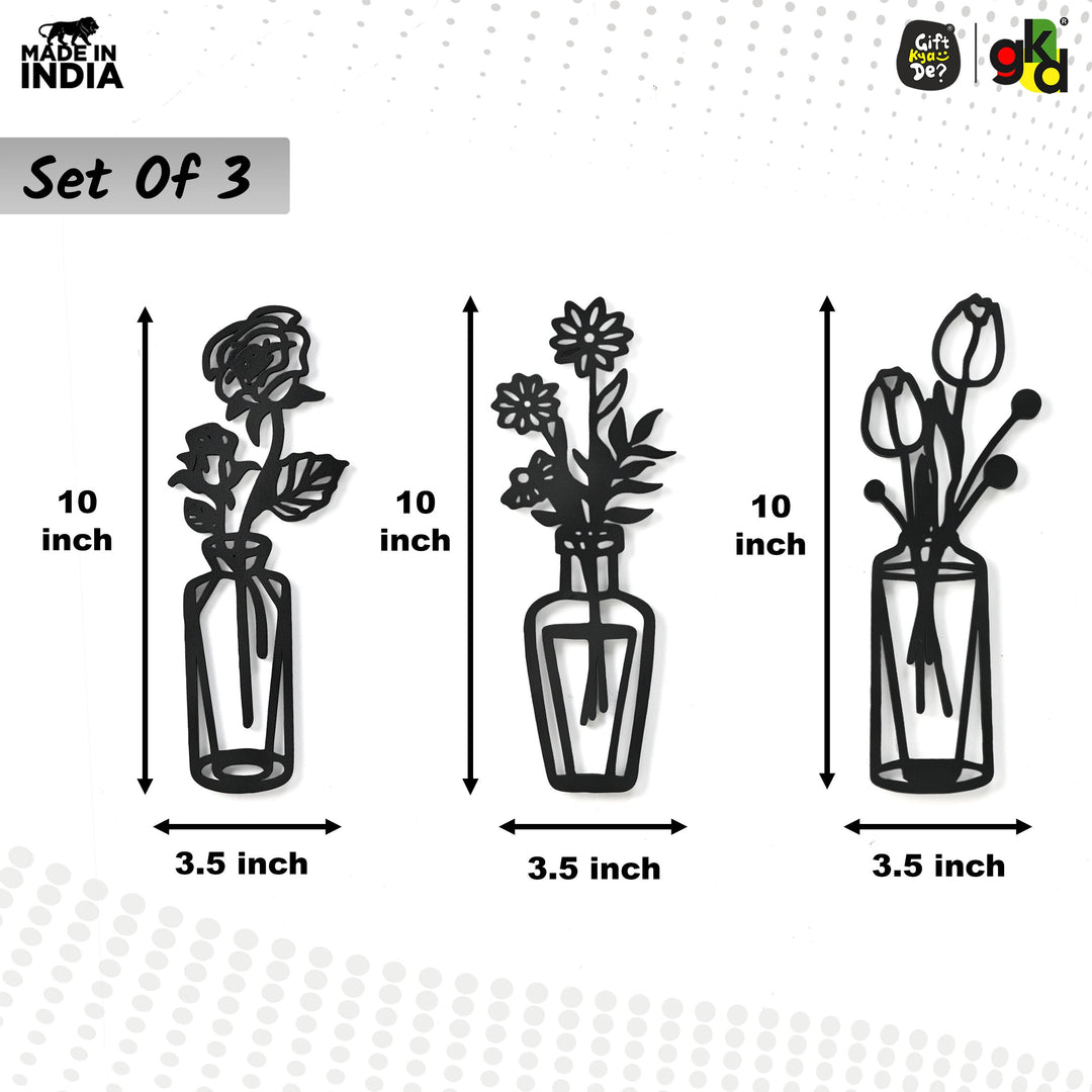 Bird & Flower Design Wall Hanging | 1 Pc & 3 Pc MDF Wall Art Set | Wooden Wall Decor for Living Room, Bedroom & Office