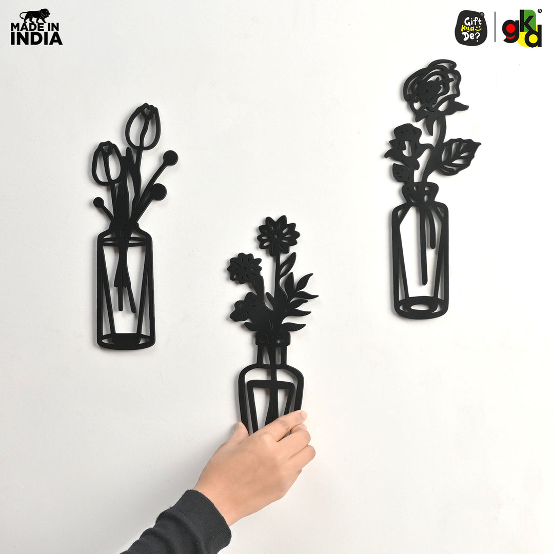 Bird & Flower Design Wall Hanging | 1 Pc & 3 Pc MDF Wall Art Set | Wooden Wall Decor for Living Room, Bedroom & Office