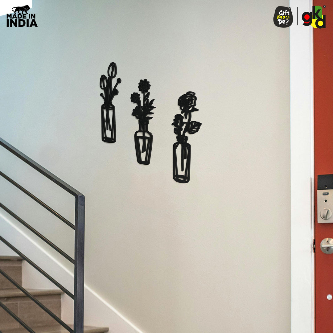 Bird & Flower Design Wall Hanging | 1 Pc & 3 Pc MDF Wall Art Set | Wooden Wall Decor for Living Room, Bedroom & Office