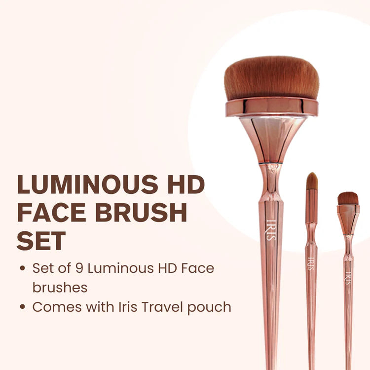 Iris Cosmetics Luminous Face Brush Set- 9 Pcs