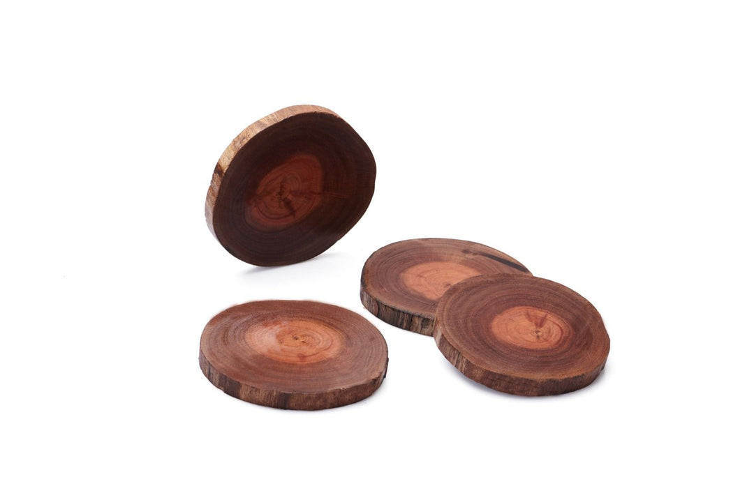 The Label GAIA Eucalyptus Wooden Coaster (Pack of 4)
