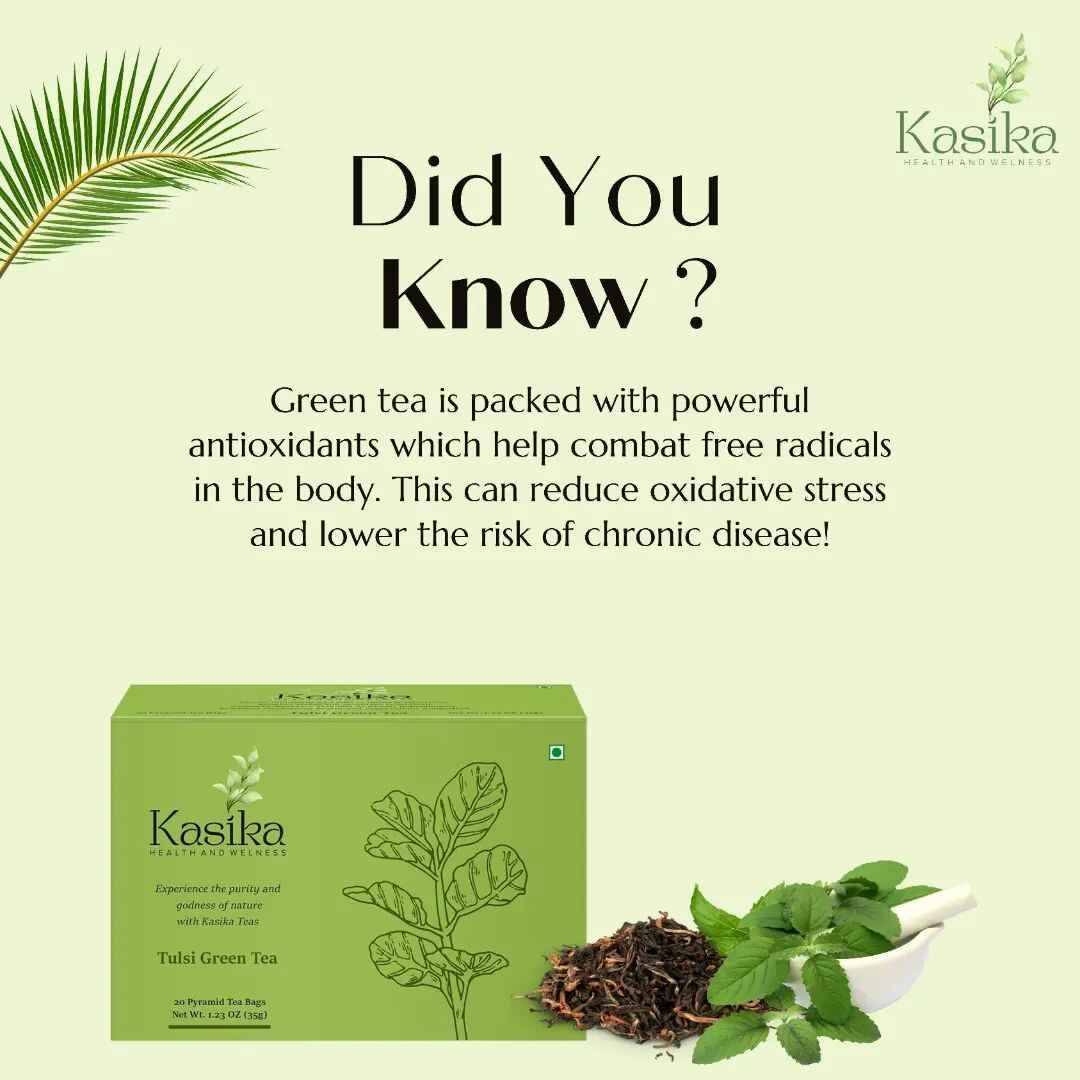 Kasika Tulsi Green Tea in Pyramid Tea