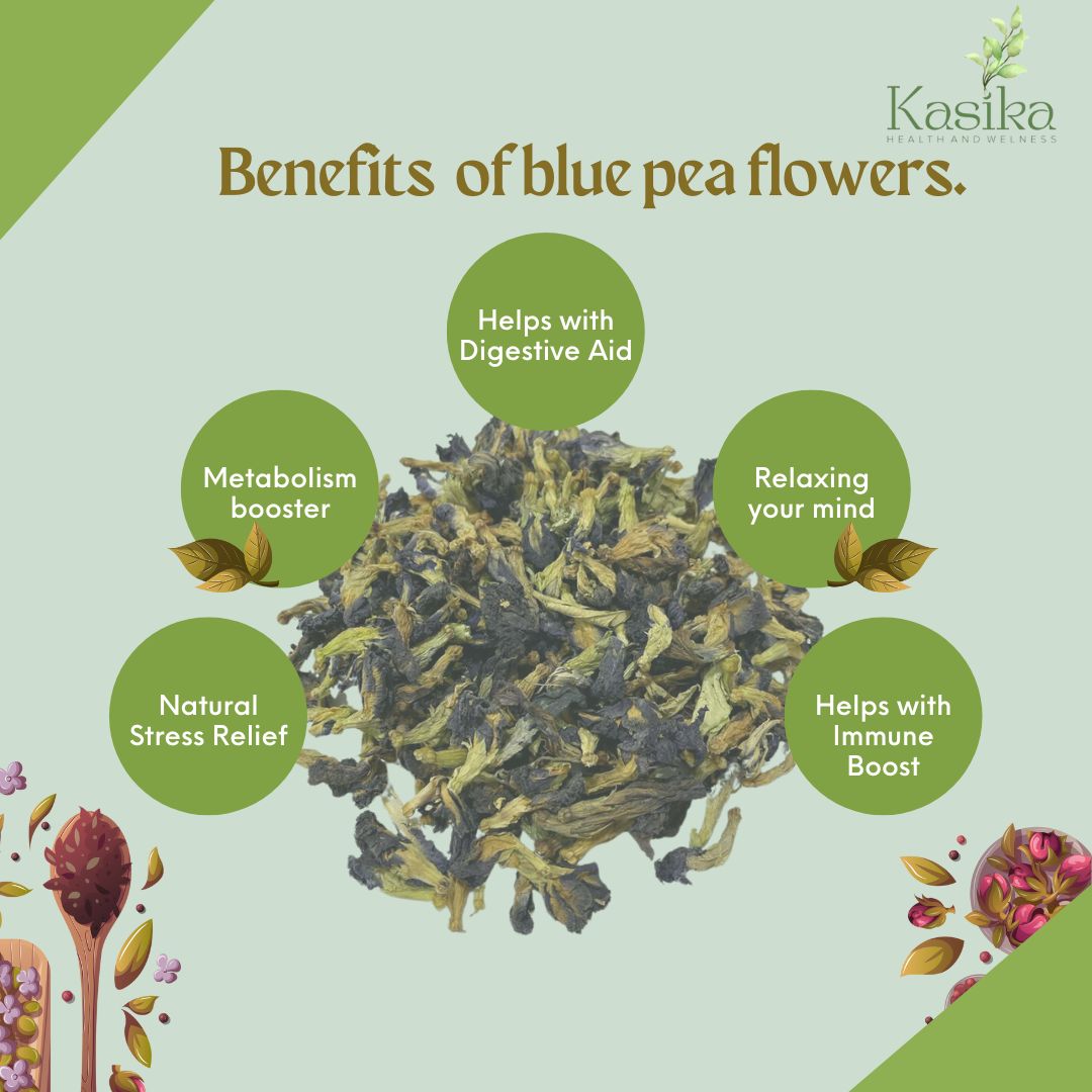 Kasika Butterfly Blue Pea Flower Herbal Tea – 15 Pyramid Tea Bags | 100% Natural, Caffeine-Free | Rich in Antioxidants | Color-Changing Herbal Tea | Supports Eye Health & Skin Vitality | Hot & Iced | Vegan & Gluten-Free