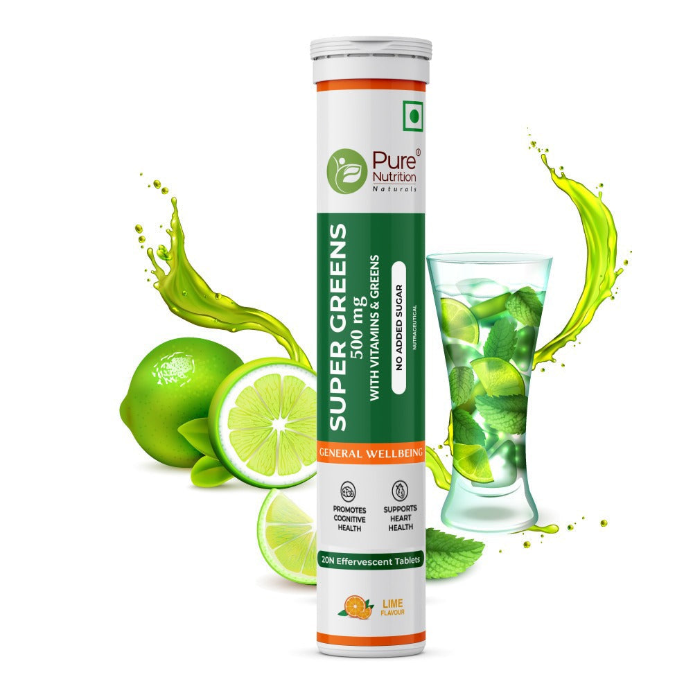 Super Greens 500mg with Vitamins & Greens -  Effervescent Tablets
