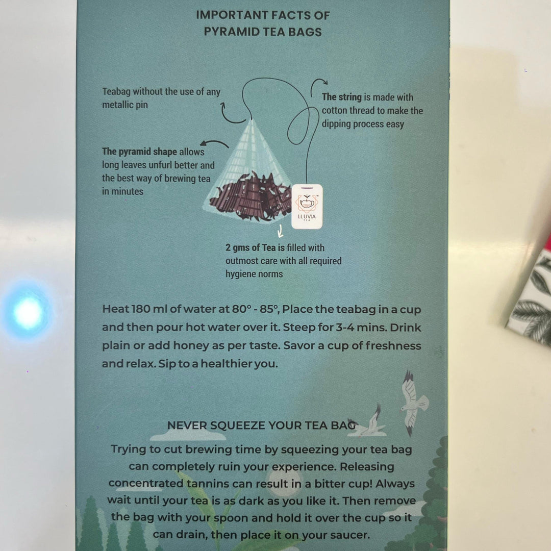 Lluvia Tea Floral Assorted Pack| Pyramid Tea bags| 6 Flavours in a box