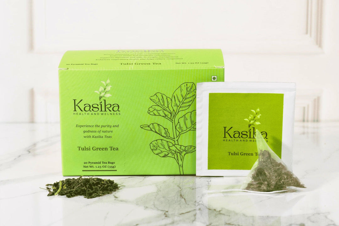 Kasika Tulsi Green Tea in Pyramid Tea