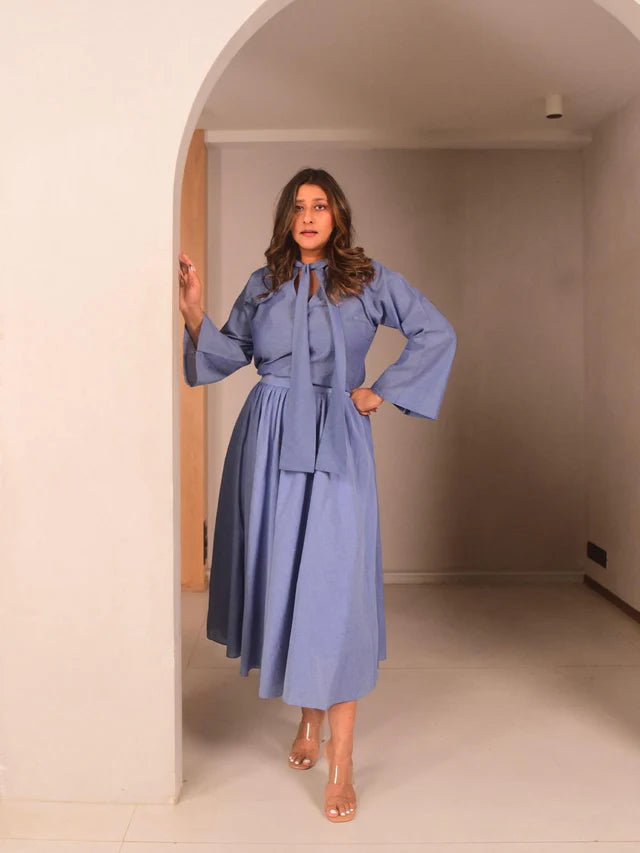 WhySoBlue Leni Top Skirt Set