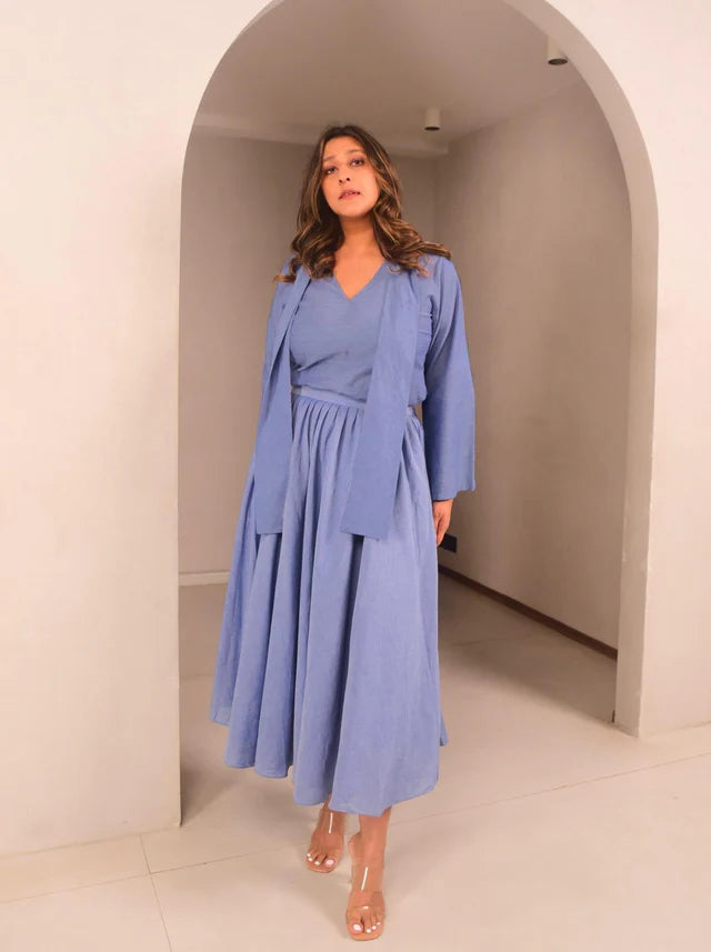 WhySoBlue Leni Top Skirt Set