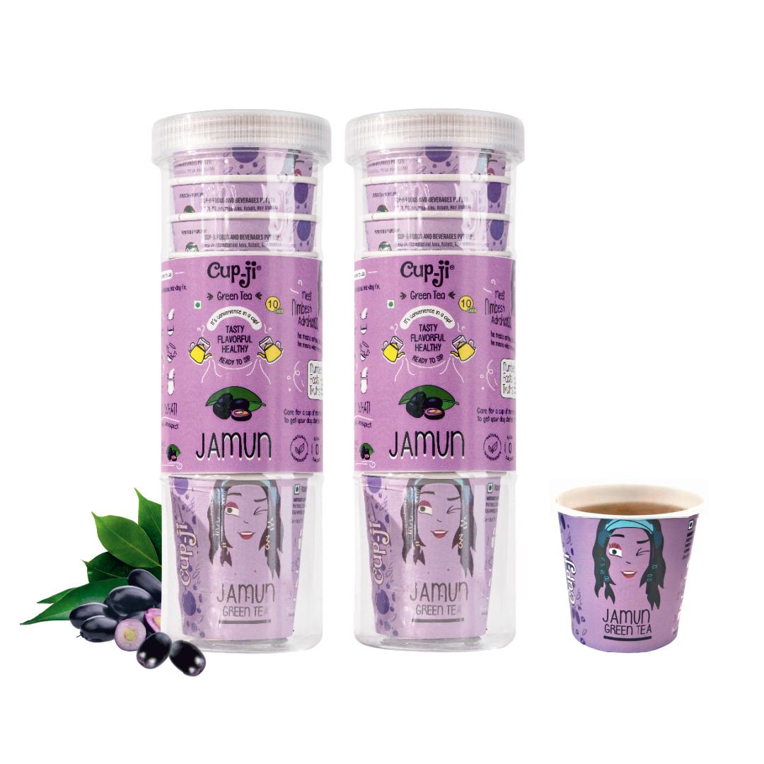 Cupji Instant Green Tea Cups – Pack of 2 (20 Cups) | All Flavours