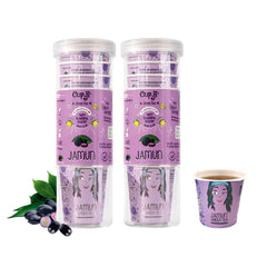 Cup-ji Ready to Sip Jamun Green Tea | Fruity,Non Bitter Tasty & Whole Leaf Green Tea | Desi Kala Khatta | 10 Cups with Each Cup Size 210 ml