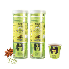 Cup-ji Ready to Sip Fennel Green Tea | Whole Leaf & Non Bitter Green Tea | Flowery Fragrant | 10 Cups with Each Cup Size 210ml