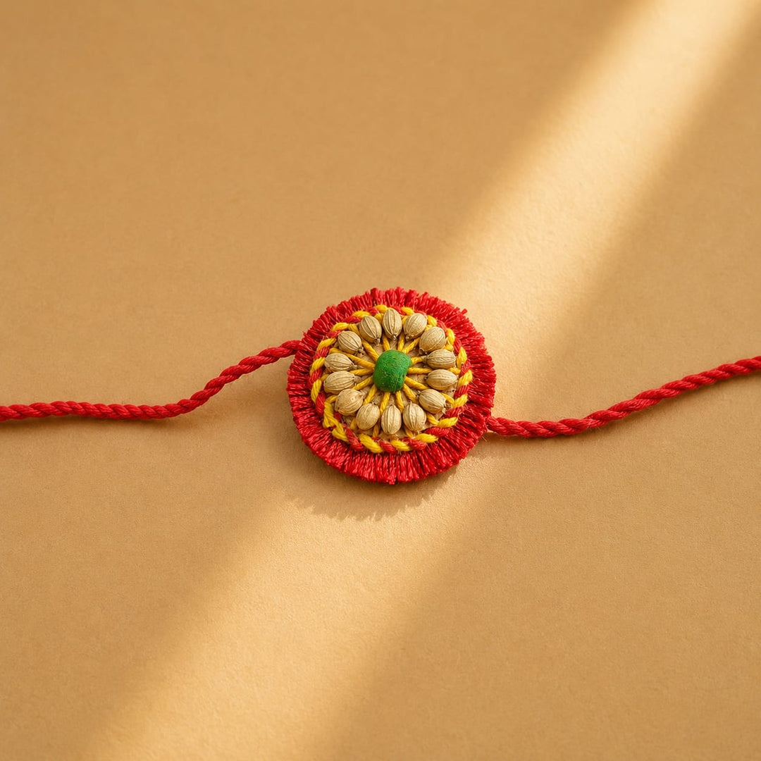 Akkad-Bakkad Grow Rakhi Box | Set of 2 plantable rakhi | Wooden planter | Planting material | Roli-Chawal | Seed ball | Greeting card | Handmade in Banaras