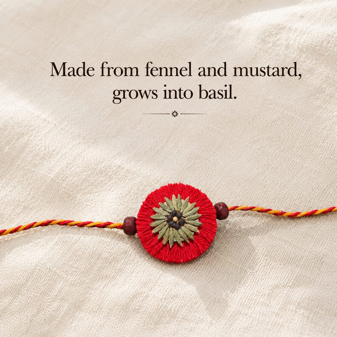 Kanika Plantable Rakhi | Eco-Friendly Seed Rakhi Handmade with Mustard & Fennel Seeds | Scrapshala