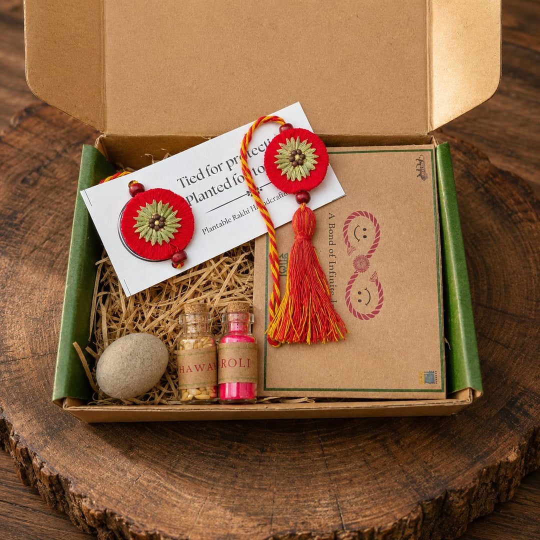 Kanika Plantable Rakhi Lumba Box | Fragrant Rakhi | Eco-Friendly Bhaiya Bhabhi Rakhi Set
