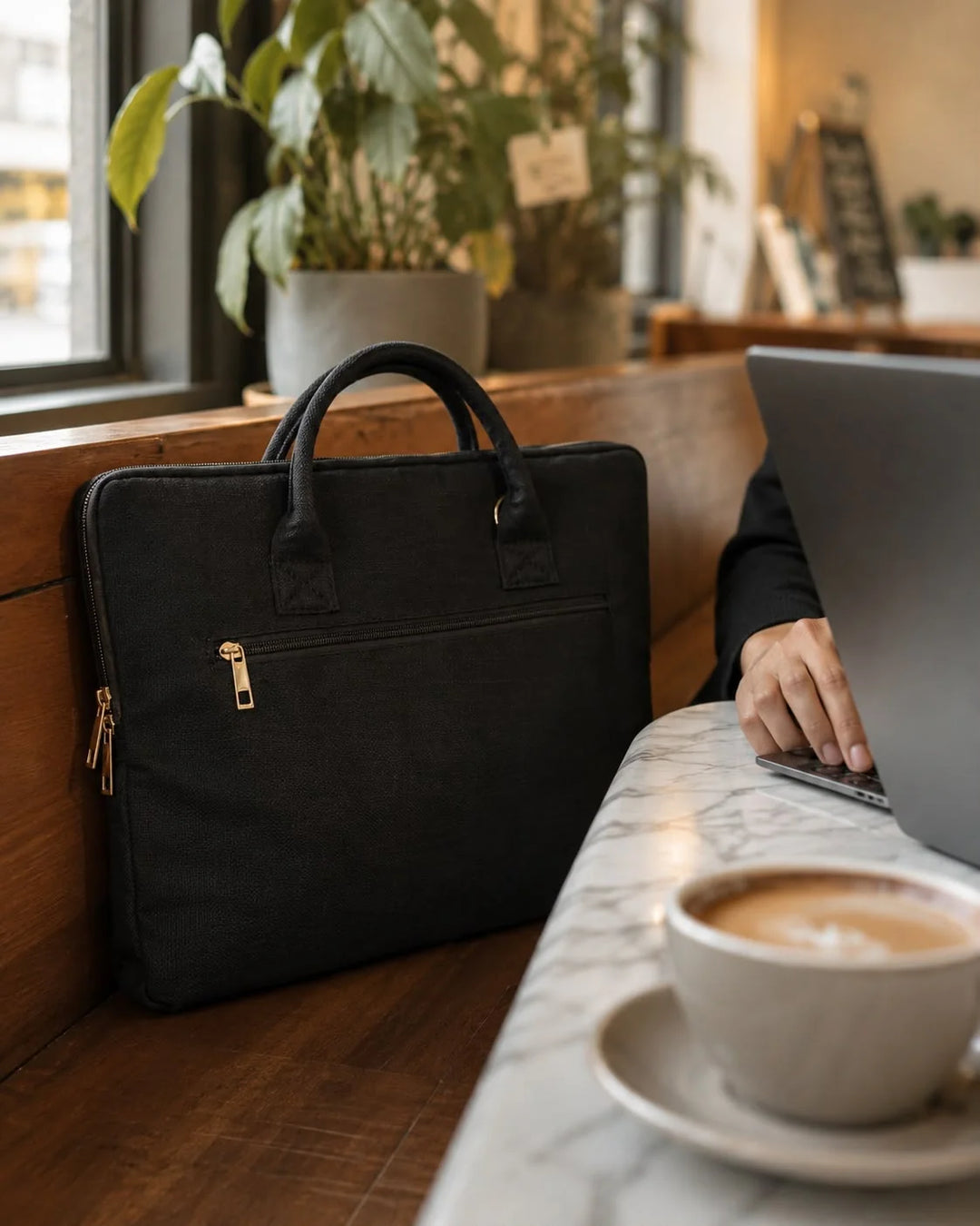 The Label GAIA Hemp Solid Slim Laptop Bag