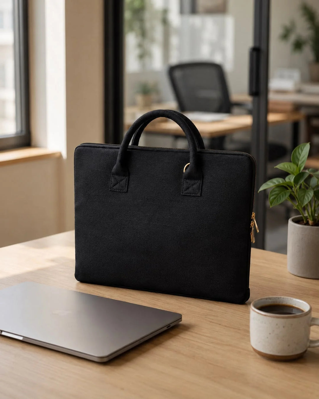 The Label GAIA Hemp Solid Slim Laptop Bag