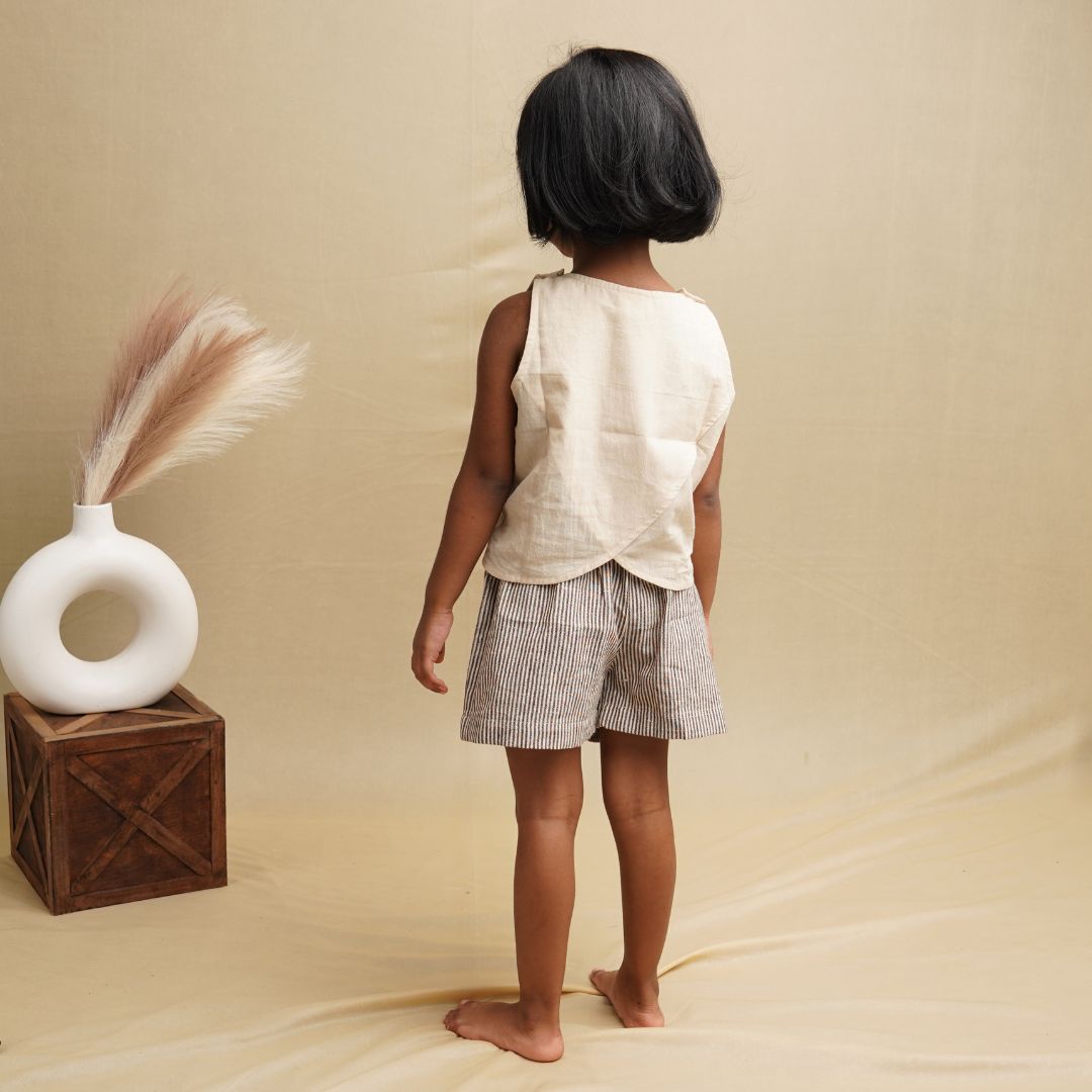 Playful Ruffle Hem Cotton Shorts for Girls