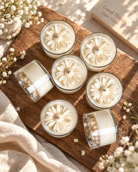 EcoKari Jasmine Bloom Floral Glass Jar Candle | Handcrafted Soy Wax Candle