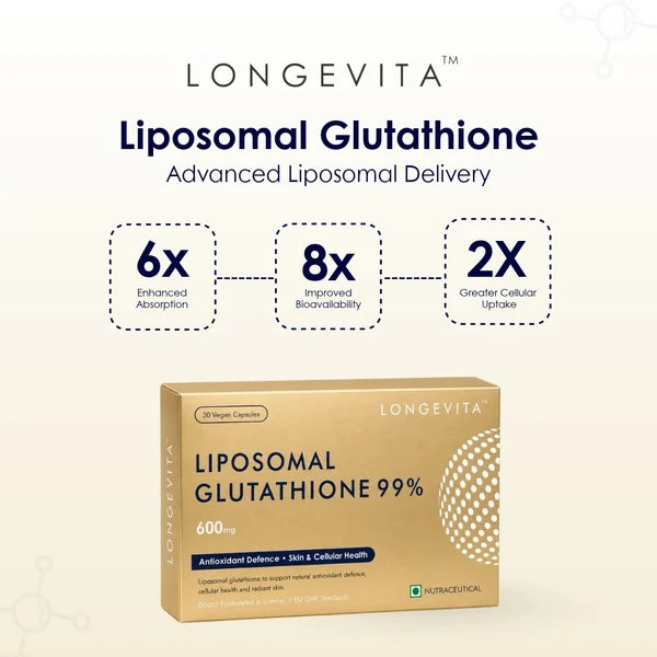Longevita Liposomal Glutathione | 600 mg Reduced L-Glutathione | Capsules