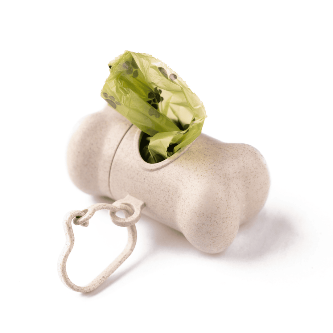 Wheat Straw Poop Bag Dispenser with Leash Clip