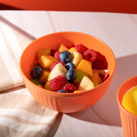 Irida Naturals Wheat Straw and Bamboo Fiber Fluted Serving Bowls - Set of 4