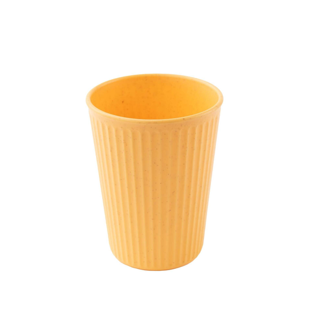 Irida Naturals Wheat Straw and Bamboo Fiber Fluted Water Cups - Set Of 4