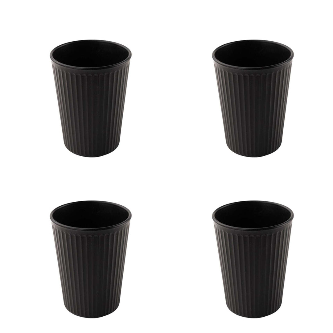 Irida Naturals Wheat Straw and Bamboo Fiber Fluted Water Cups - Set Of 4