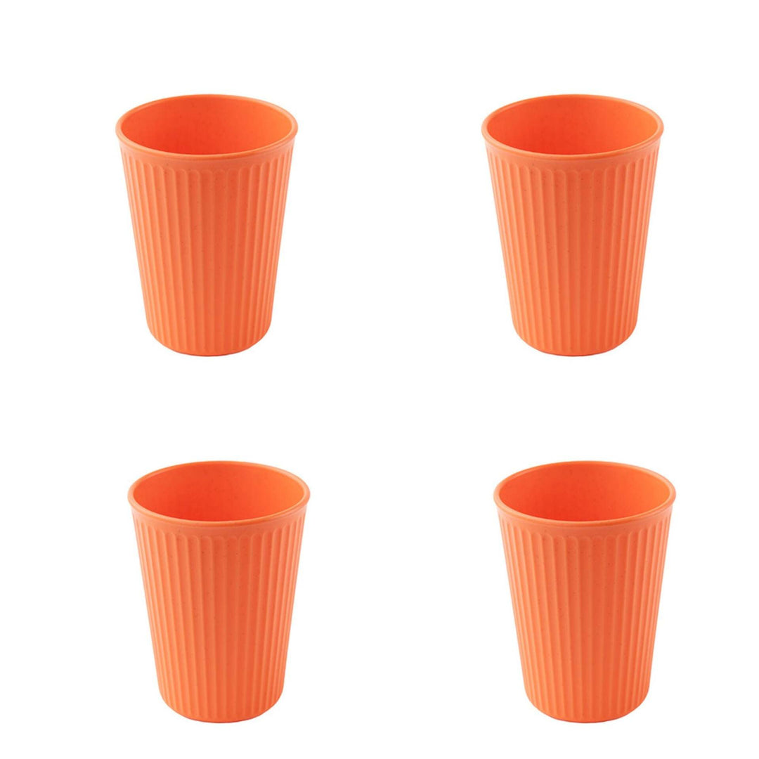 Wheat Straw and Bamboo Fiber Fluted Water Cups