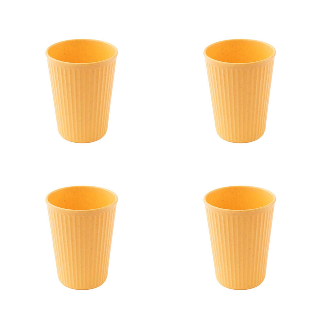 Wheat Straw and Bamboo Fiber Fluted Water Cups