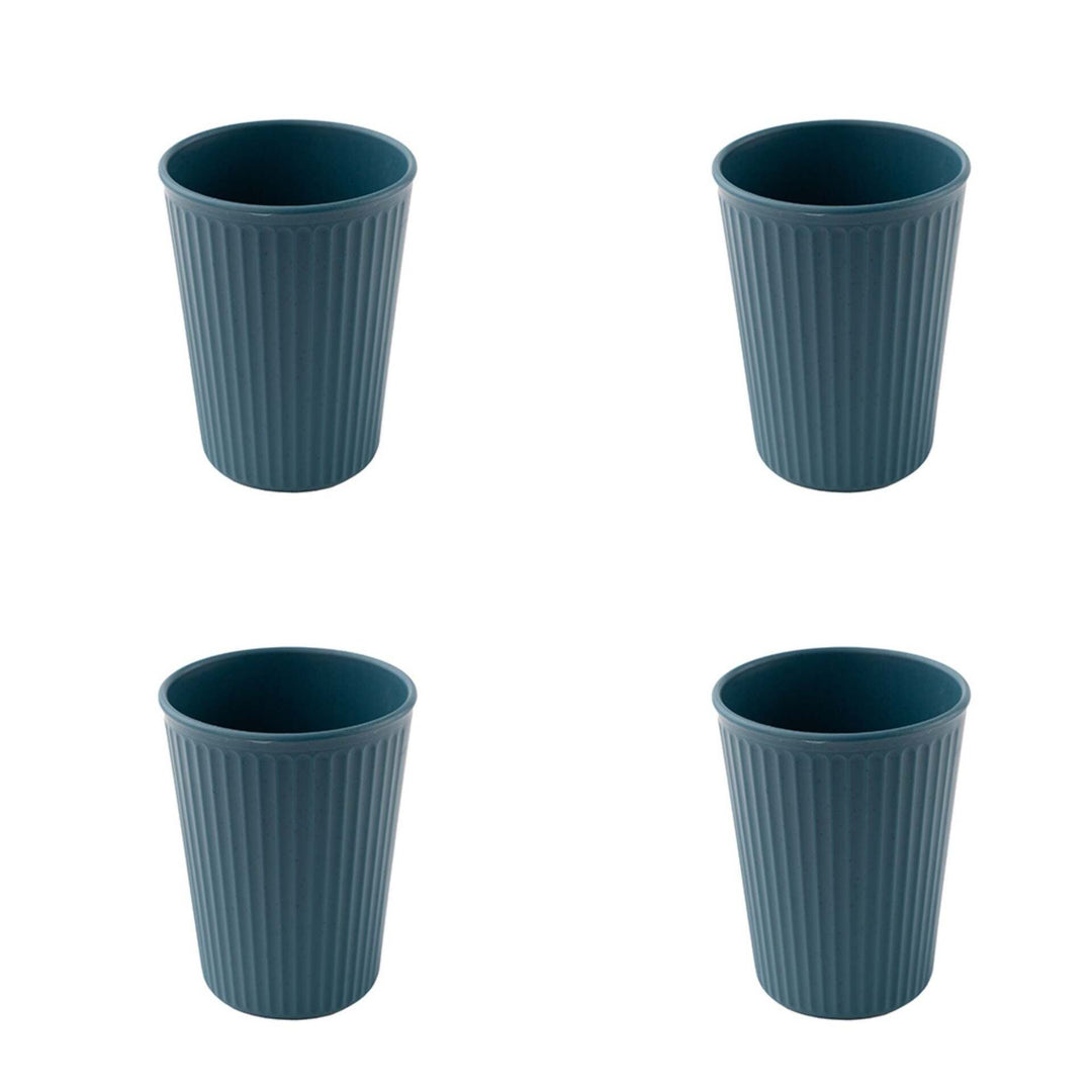 Irida Naturals Wheat Straw and Bamboo Fiber Fluted Water Cups - Set Of 4