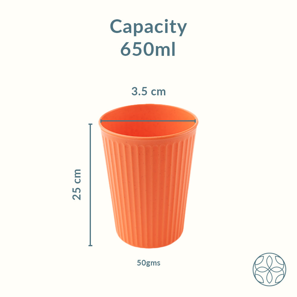 Wheat Straw and Bamboo Fiber Fluted Water Cups