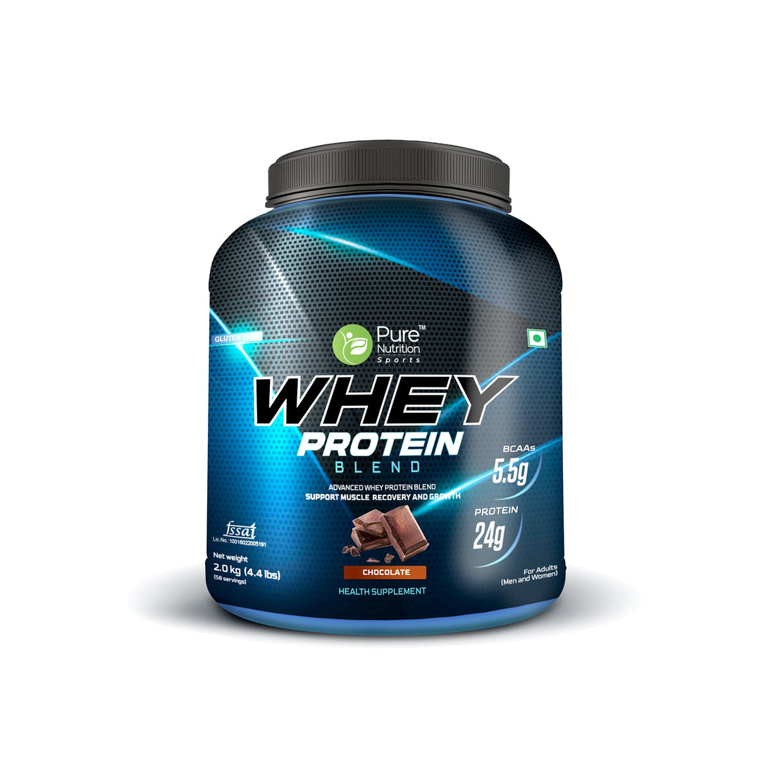 Whey Protein Blend - 2kg | 5.5g BCAA, Chocolate Flavour | Supports Muscle Growth and Recovery