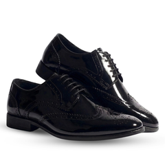 Winger Black Wingtip Brogue Derby Shoes