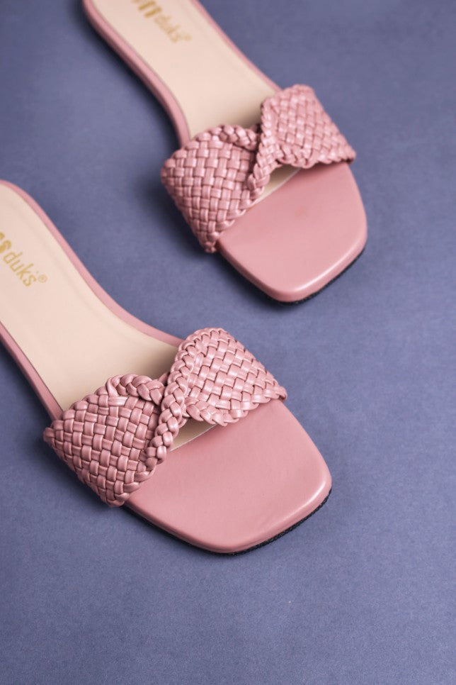 Yaku Cloak Vegan Leather Slides for Women (Pink)