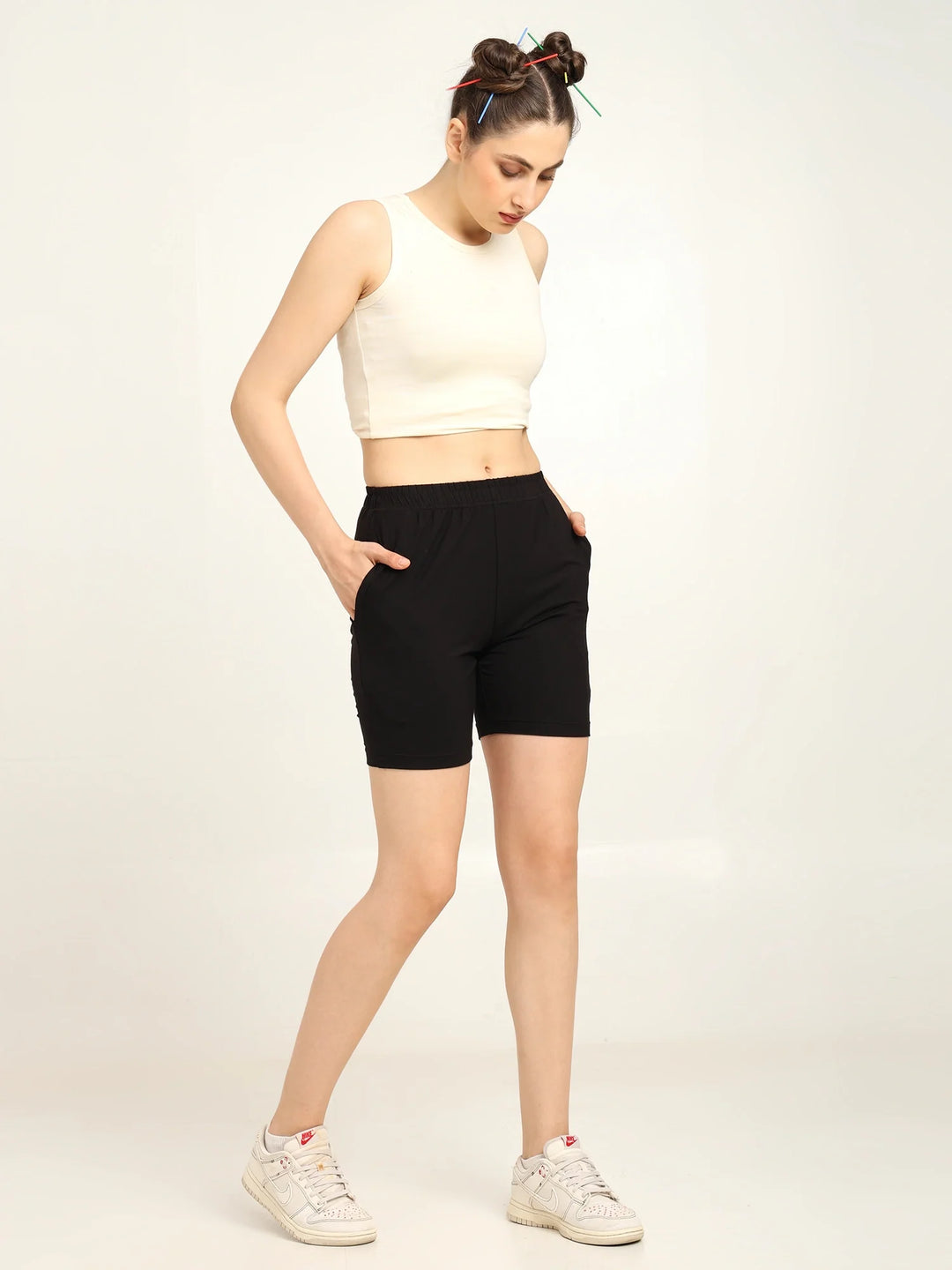 Bamboo Women Knee Shorts – Ultra Soft, Stretchy & Sweat-Resistant Comfort Wear