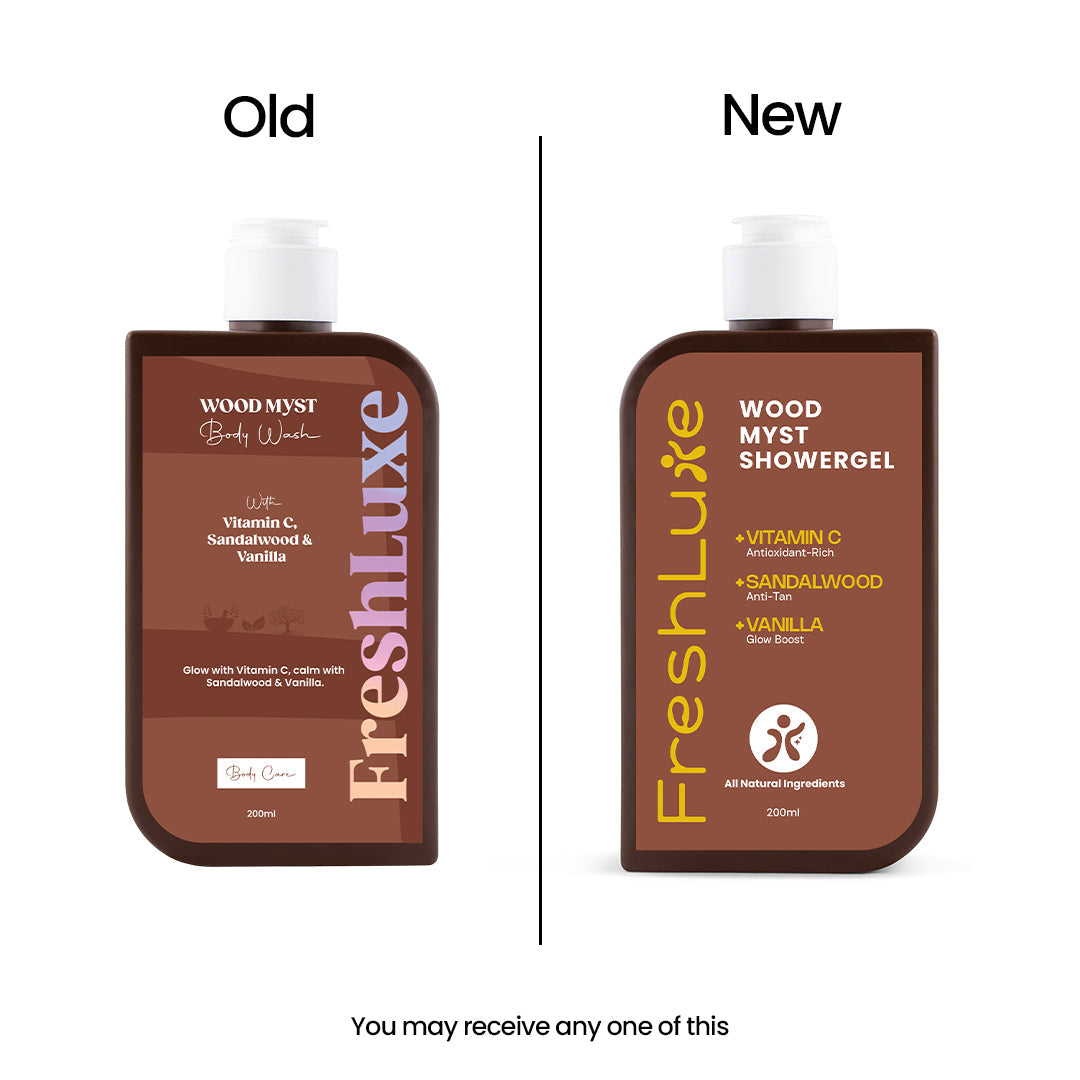 FreshLuxe Wood Myst Body Wash | Reduces Uneven Skin Tone & Dullness | Vanilla Scent