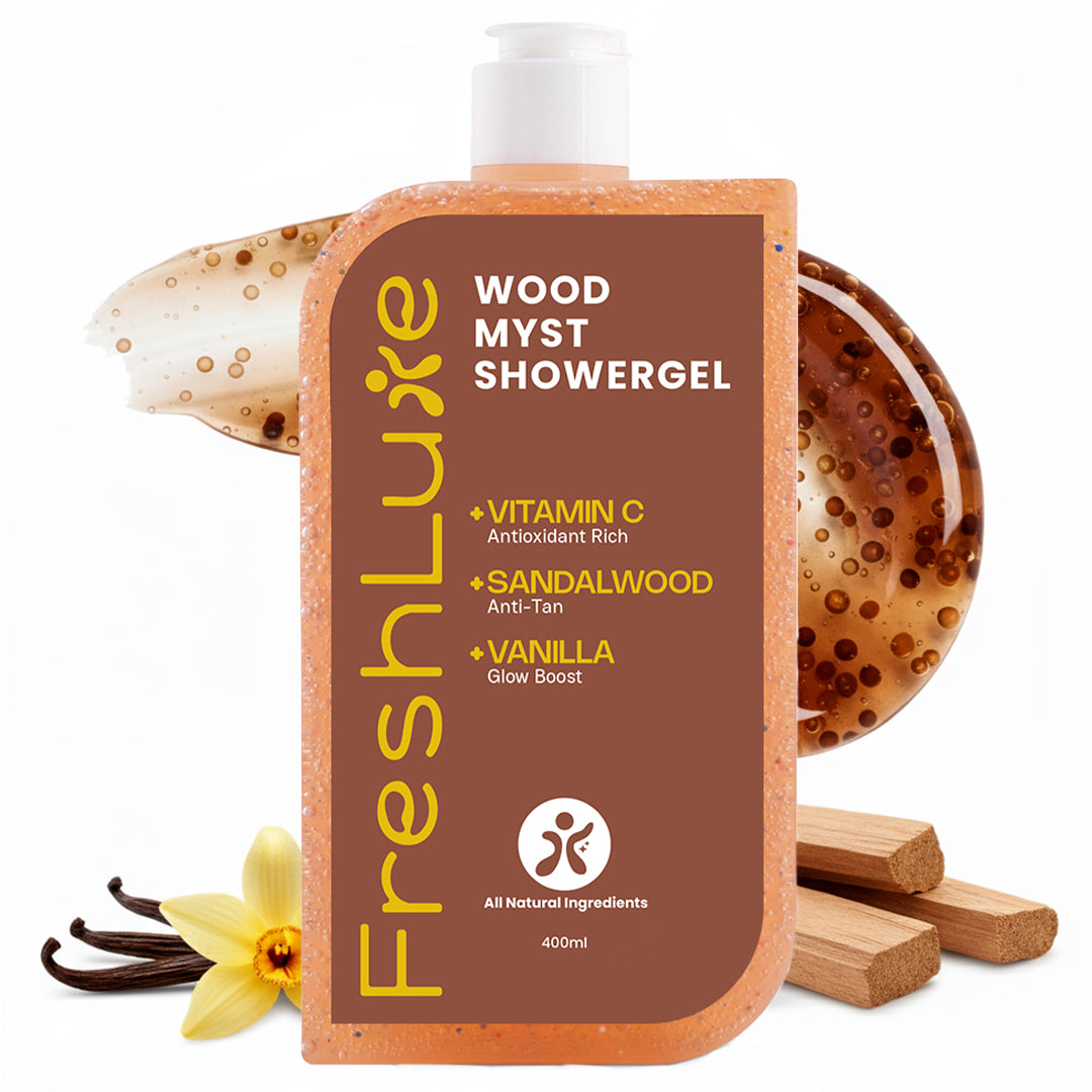 FreshLuxe Wood Myst Body Wash | Reduces Uneven Skin Tone & Dullness | Vanilla Scent