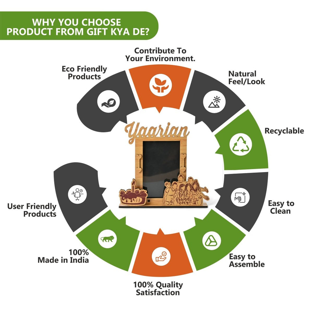 Gift Kya De Yaarian Photo Frame | Best Friends Ever Table/Desk Single Photo Frame (4" X 6")