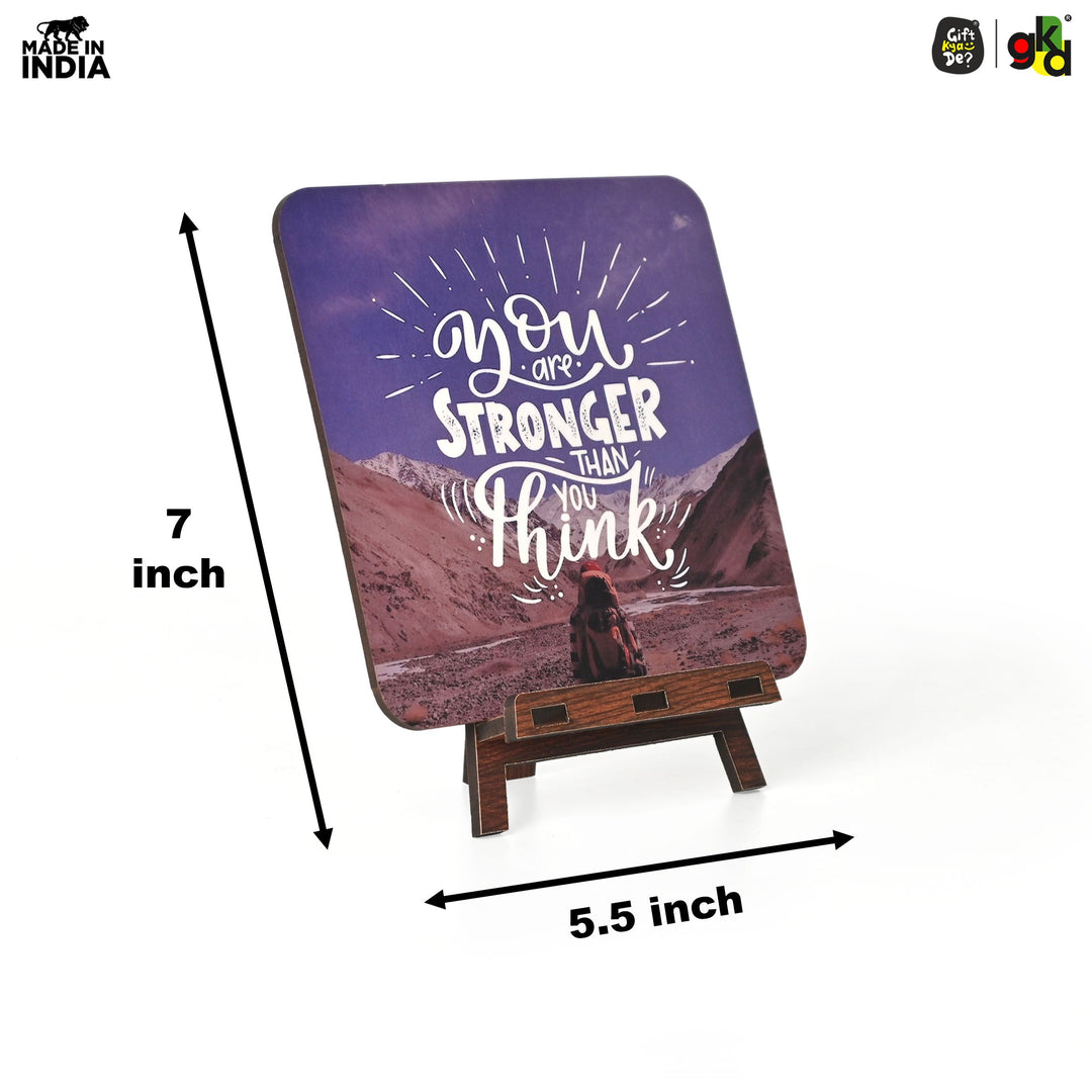 Motivational Table Top Frame for Desk | Inspirational Quotes for Office, Study, Home Decor | 6 Variants | Wooden Frame with Stand