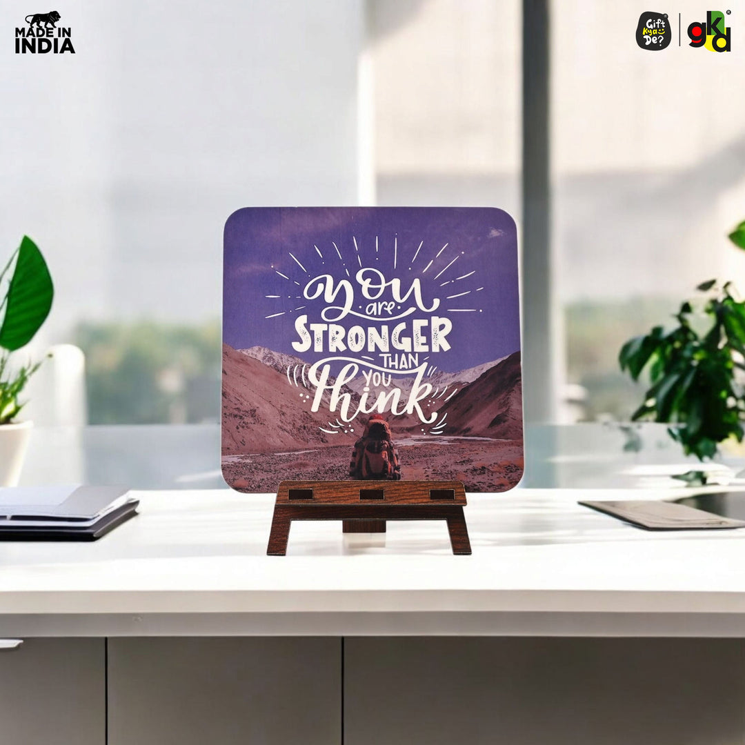 Motivational Table Top Frame for Desk | Inspirational Quotes for Office, Study, Home Decor | 6 Variants | Wooden Frame with Stand