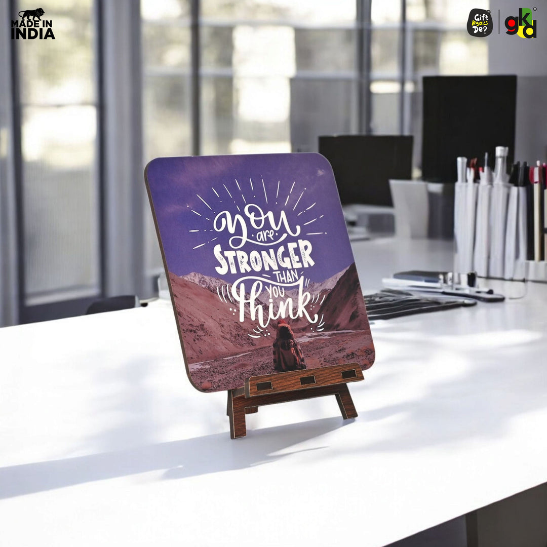 Motivational Table Top Frame for Desk | Inspirational Quotes for Office, Study, Home Decor | 6 Variants | Wooden Frame with Stand