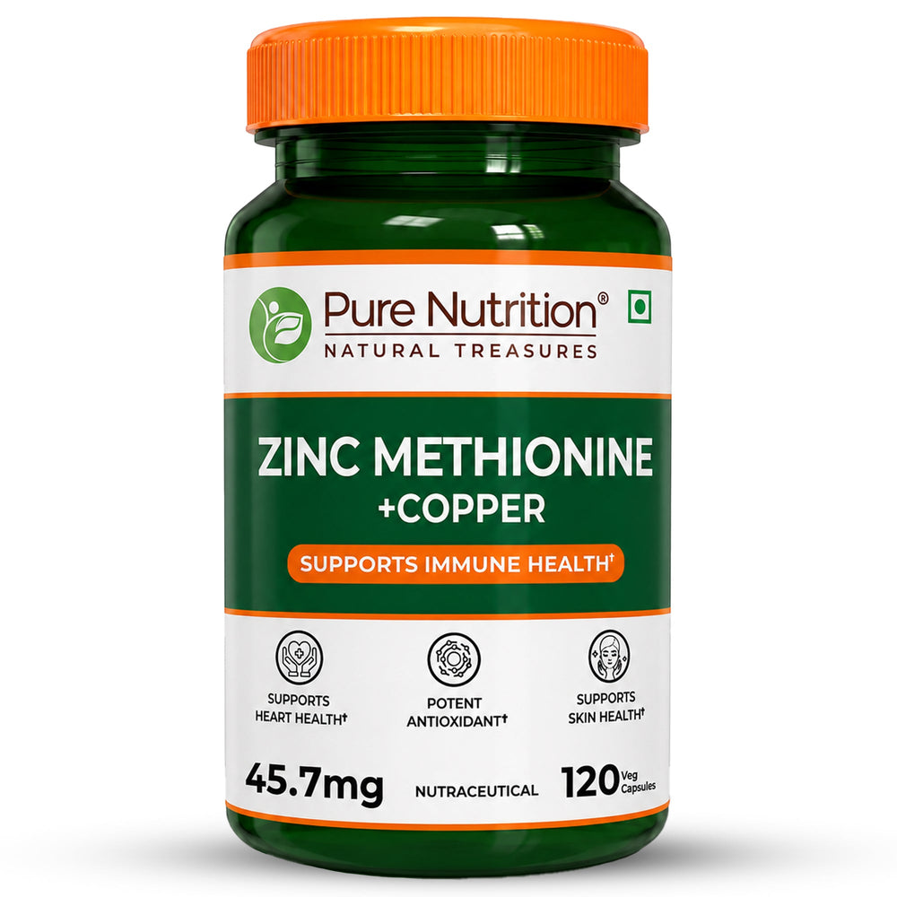 Zinc Methionine Veg Capsules  120 Count | High Absorption | Immunity & Skin