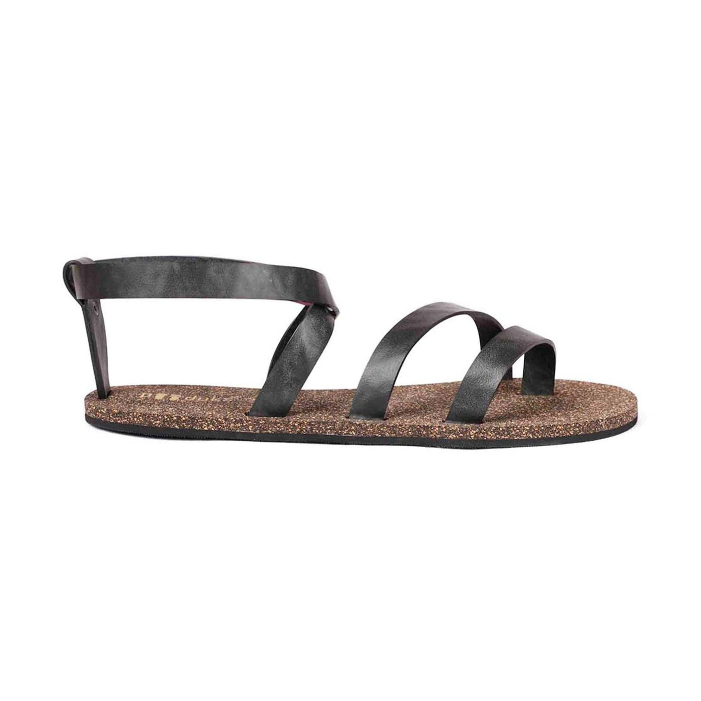 Zee Slingback Cork Sandals for Women (Black)