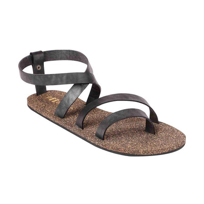 Zee Slingback Cork Sandals for Women (Black)