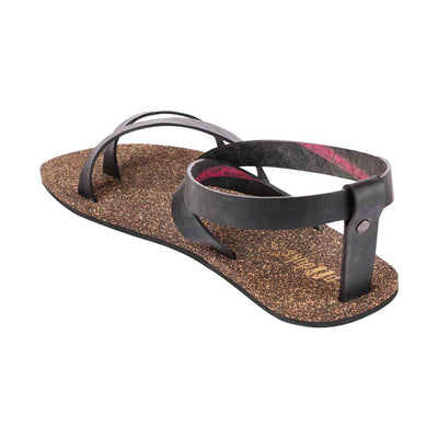 Zee Slingback Cork Sandals for Women (Black)