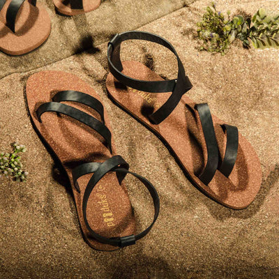 Zee Slingback Cork Sandals for Women (Brown)