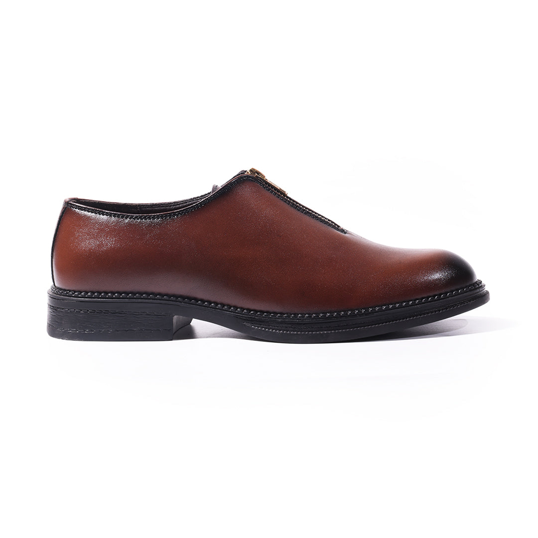 Monkstory Atelier 1937 Zip Up Oxford Slip-Ons – Brown